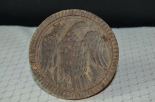 Antique Wooden Butter Mold Eagle Design