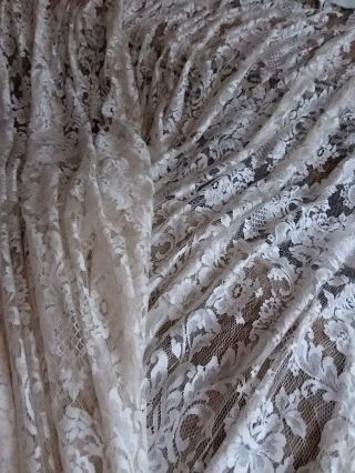 Italian or french pair antique sheer lace curtains panels 6