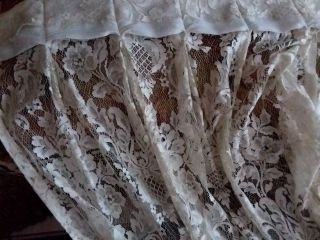 Italian or french pair antique sheer lace curtains panels 7