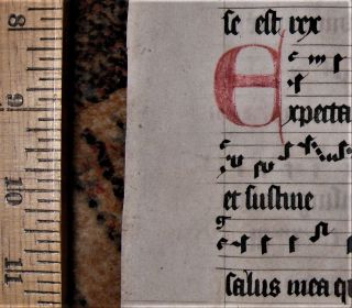 15th century antiphonal music manuscript on vellum antiphonary two - sided 4