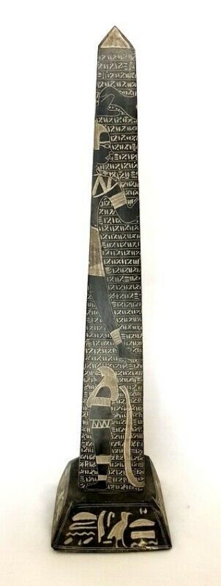 Rare Pharaonic Obelisk HandMade Antiquity Statue Natural Basalt Stone hieroglyph 2