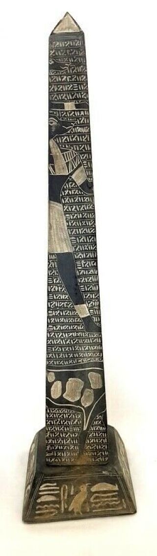 Rare Pharaonic Obelisk HandMade Antiquity Statue Natural Basalt Stone hieroglyph 4