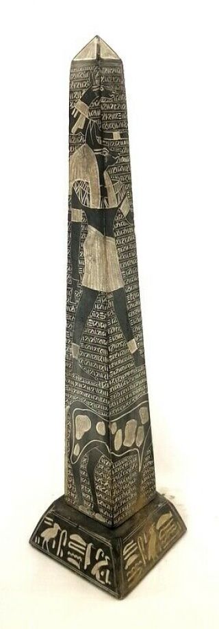 Rare Pharaonic Obelisk HandMade Antiquity Statue Natural Basalt Stone hieroglyph 5
