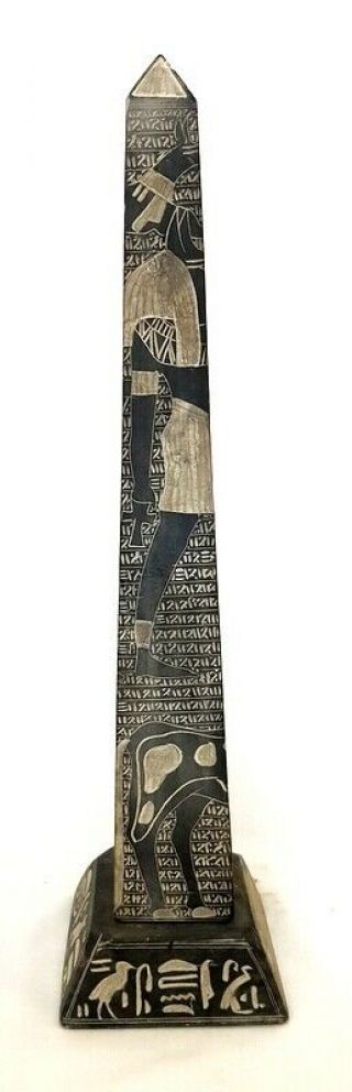 Rare Pharaonic Obelisk HandMade Antiquity Statue Natural Basalt Stone hieroglyph 6