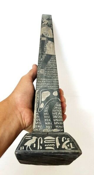 Rare Pharaonic Obelisk HandMade Antiquity Statue Natural Basalt Stone hieroglyph 7