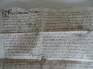 Vellum Indenture 1517 Henry VIII: Sir Thomas Pope & John Sutton,  Bird Wax Seal 3