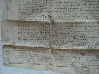 Vellum Indenture 1517 Henry VIII: Sir Thomas Pope & John Sutton,  Bird Wax Seal 5