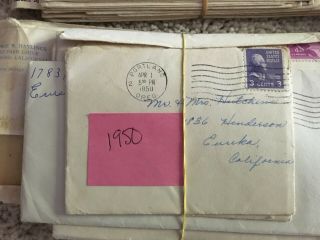 Vintage Handwritten Hutchins Family Letters with Stamps Eureka CA, 4