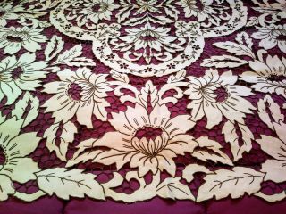 Extensively Cutwork and Embroidered Linen Tablecloth 50 by 49 inches 7