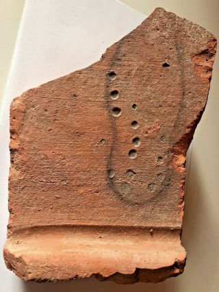 Rare Brick Roman Tile Legionary Footprint Sandal No Terra Sigillata No Gold