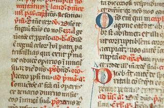 Medieval Manuscript Contents Table 1304 A.  D.  3 hands Red & Black French Hours 6
