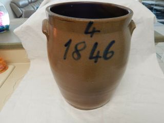 19th Century Stoneware Crock 4 Dated 1846 100 Hand Made