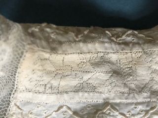 18th C.  English Hollie Point lace - inserts in baby shirt COLLECTOR 5