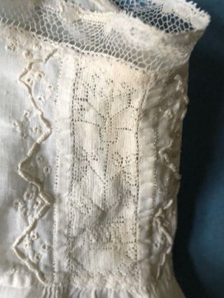 18th C.  English Hollie Point lace - inserts in baby shirt COLLECTOR 6
