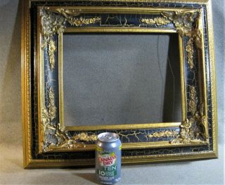 Picture Frame Gold & Black 11x14 Vintage Heavy Relief Cond