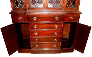 Vintage Mahogany Federal Style Breakfront Cabinet & Drawers 5