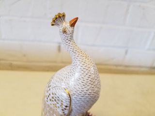 Antique Royal Crown Derby Porcelain Peacock Perched on Flowering Urn Figurine 5