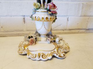 Antique Royal Crown Derby Porcelain Peacock Perched on Flowering Urn Figurine 7
