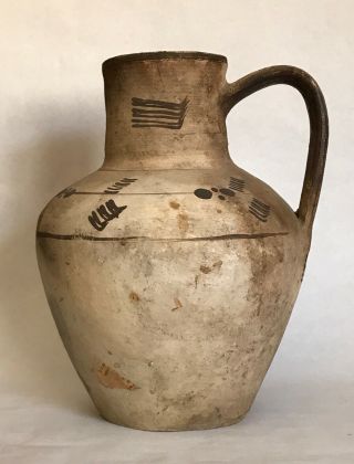 Large Antiquity Greek Cypriot Pottery Vessel Jug