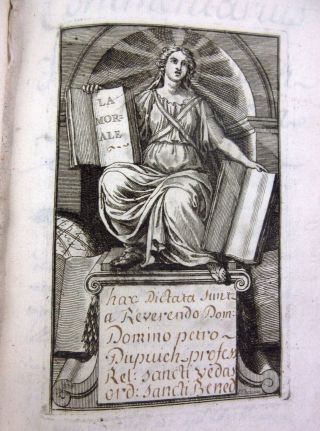Antique Latin Manuscript With Plates 17th Century Henri Bonnart