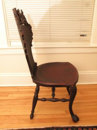 ANTIQUE CARVED DRAGON CHAIR FREDERICK & LOESER NY FABULOUS DESIGNER CHAIR WALNUT 11