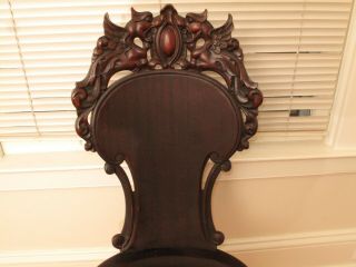 ANTIQUE CARVED DRAGON CHAIR FREDERICK & LOESER NY FABULOUS DESIGNER CHAIR WALNUT 8