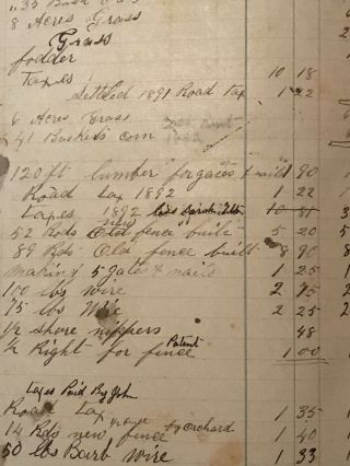 Antique 1883 - 1888 Hyde Co.  Loomis SD General Store Ledger with Estate Will AAFA 11