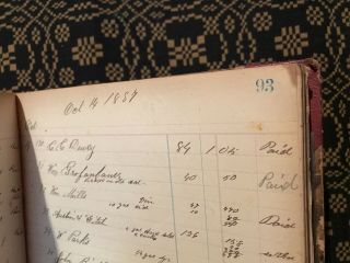 Antique 1883 - 1888 Hyde Co.  Loomis SD General Store Ledger with Estate Will AAFA 8