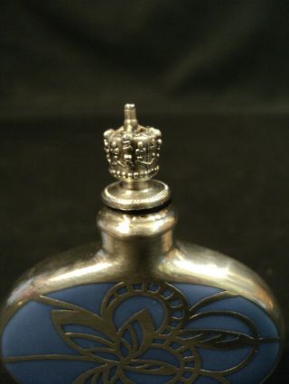 U.  S.  ZONE GERMANY PORCELAIN GLASS SCENT BOTTLE with STERLING SILVER OVERLAY 2
