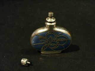 U.  S.  ZONE GERMANY PORCELAIN GLASS SCENT BOTTLE with STERLING SILVER OVERLAY 5