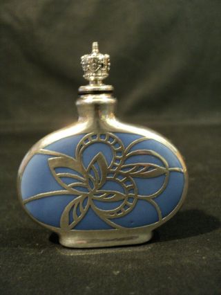 U.  S.  ZONE GERMANY PORCELAIN GLASS SCENT BOTTLE with STERLING SILVER OVERLAY 6