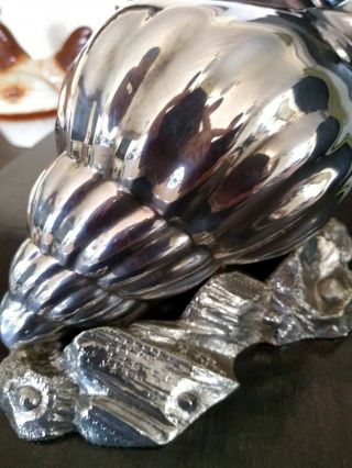 Antique Silver Plate Victorian Shell Nautilus Spoon Warmer 11