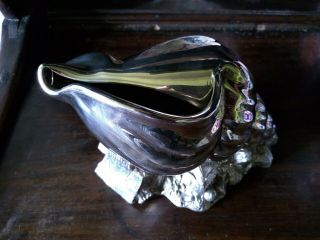 Antique Silver Plate Victorian Shell Nautilus Spoon Warmer 2