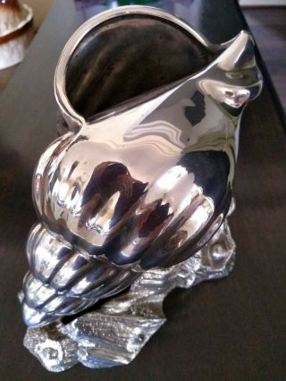 Antique Silver Plate Victorian Shell Nautilus Spoon Warmer 6