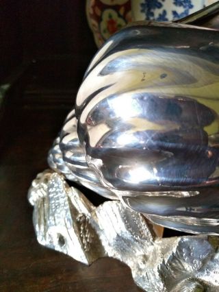 Antique Silver Plate Victorian Shell Nautilus Spoon Warmer 8