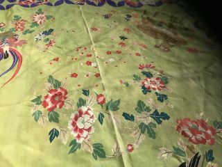Antique Chinese Silk Embroidered Cloth,  monkey,  deer Birds off Paradise/blossom 7
