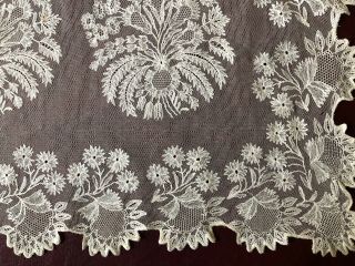 Long early 1800s needlerun embroidered net lace Paisley Shawl COSTUME COLLECT 4