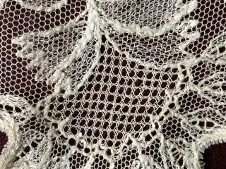 Long early 1800s needlerun embroidered net lace Paisley Shawl COSTUME COLLECT 6