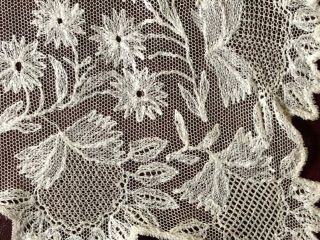 Long early 1800s needlerun embroidered net lace Paisley Shawl COSTUME COLLECT 8