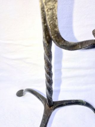 18th C FORGED IRON RUSHLIGHT RUSH LIGHT LAMP EARLY AMERICAN PRIMITIVE LIGHTING 6