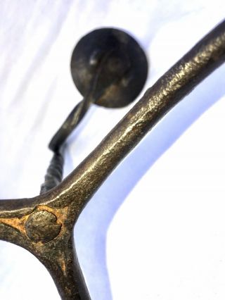 18th C FORGED IRON RUSHLIGHT RUSH LIGHT LAMP EARLY AMERICAN PRIMITIVE LIGHTING 9