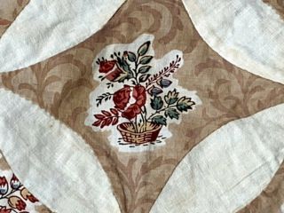 Early c 1830 - 40s PA Quilt Top Fabric Study Broderie Perse Bird Fabri 10