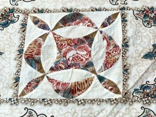 Early c 1830 - 40s PA Quilt Top Fabric Study Broderie Perse Bird Fabri 11