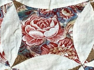 Early c 1830 - 40s PA Quilt Top Fabric Study Broderie Perse Bird Fabri 12