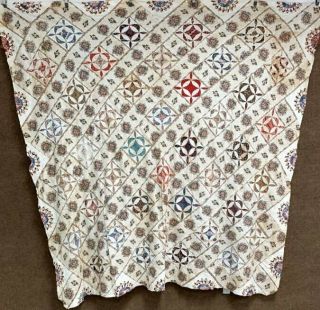 Early c 1830 - 40s PA Quilt Top Fabric Study Broderie Perse Bird Fabri 3