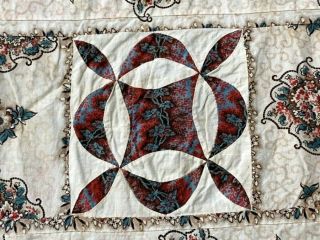 Early c 1830 - 40s PA Quilt Top Fabric Study Broderie Perse Bird Fabri 4