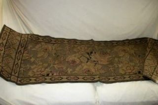 Antique French Tapestry Roses Runner Table Piano Woven Chic Paris Apt Shabby