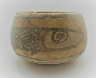 ANCIENT INDUS VALLEY HARAPPAN POTTERY PAINTED VESSEL WITH FISH MOTIFS 3