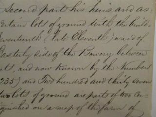 Identures & Judgement Release for N.  Y Bowery - Stanton & Rivington St.  ca 1845 5