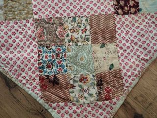 Early 19th C Antique Pa Fabric Sampler Quilt 106x102 " Prussian,  Chintz,
